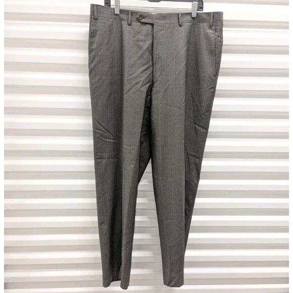 Canali Suit IT 56L 38 Grey Wool 2 Piece Windowpane Check Suit Eclectic Grandpa